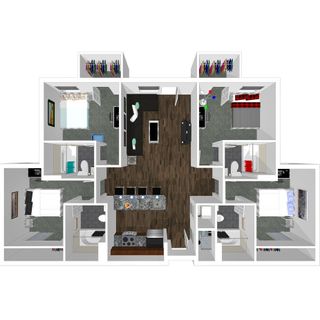 4 bedroom 4 bath floor plan of college park